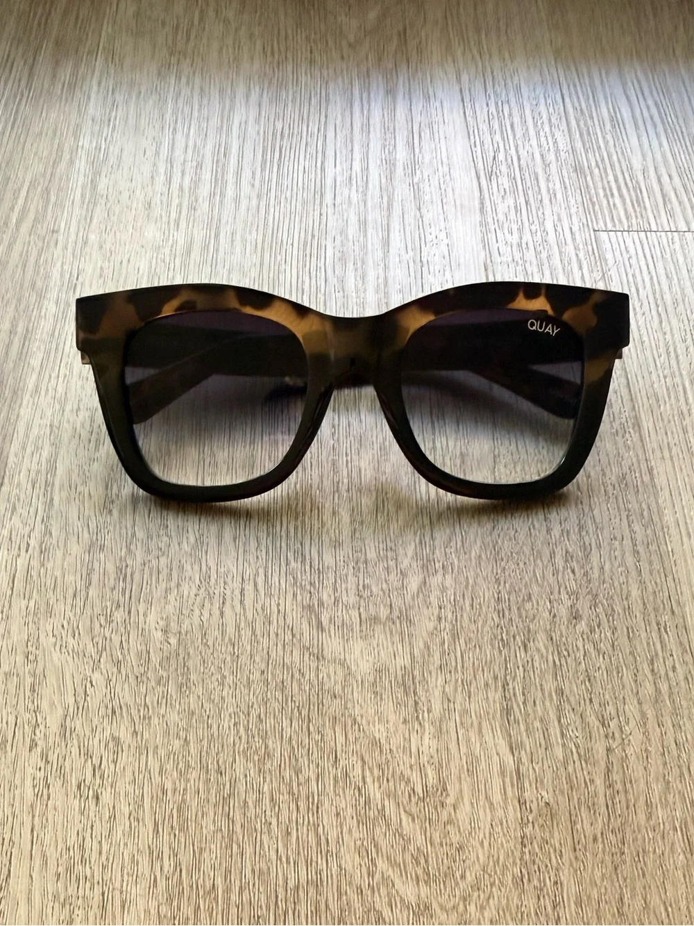 quay australia after hours tortoise black brown square sunglasses eyewear NEW